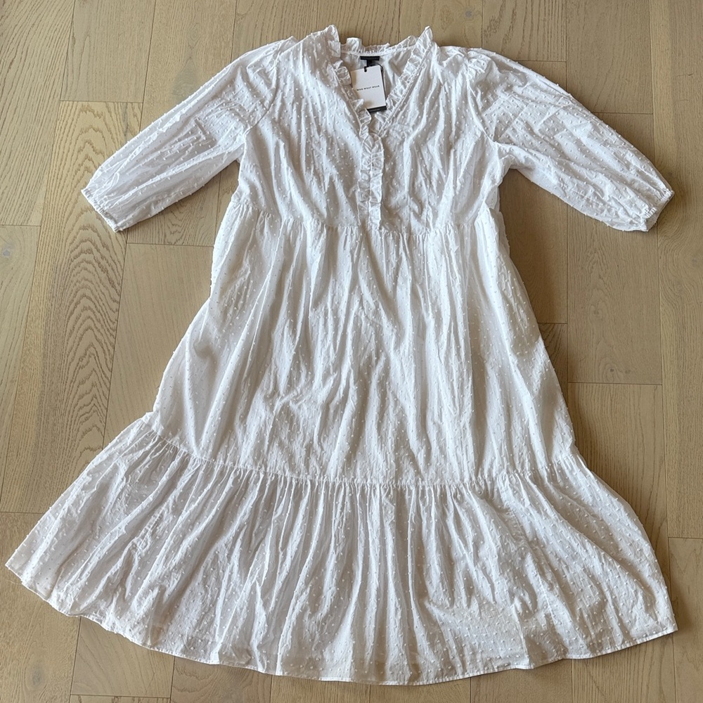 Who What Wear White Ruffled Dress